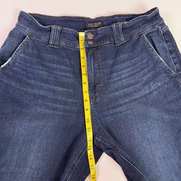 Judy Blue Wide Leg High Rise Jeans Women's 18W Dark Wash Double Button JB82642 - Picture 7 of 16